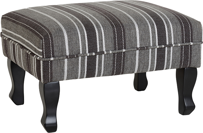 Sherborne Footstool With Grey Stripes - Click Image to Close
